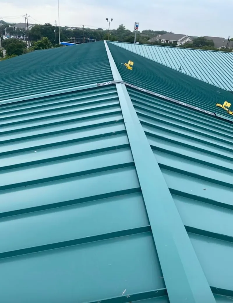 Green commercial metal roof ridge and valley for Metal Roof Repair in Tamaqua